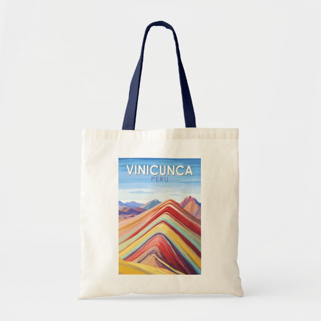 Vinicunca Peru Travel Art Vintage Tygkasse (Framsidan)