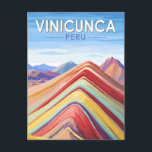 Vinicunca Peru Travel Art Vintage Vykort<br><div class="desc">Vinicunca i vektorkonst stil. Vinicunca,  även känd som Montaña de Siete Colores (berget med sju Färg),  är en verkligt annalkande syn på peruanerna.</div>