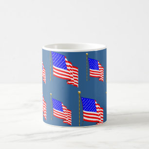 Vinka amerikanska flaggan kaffemugg