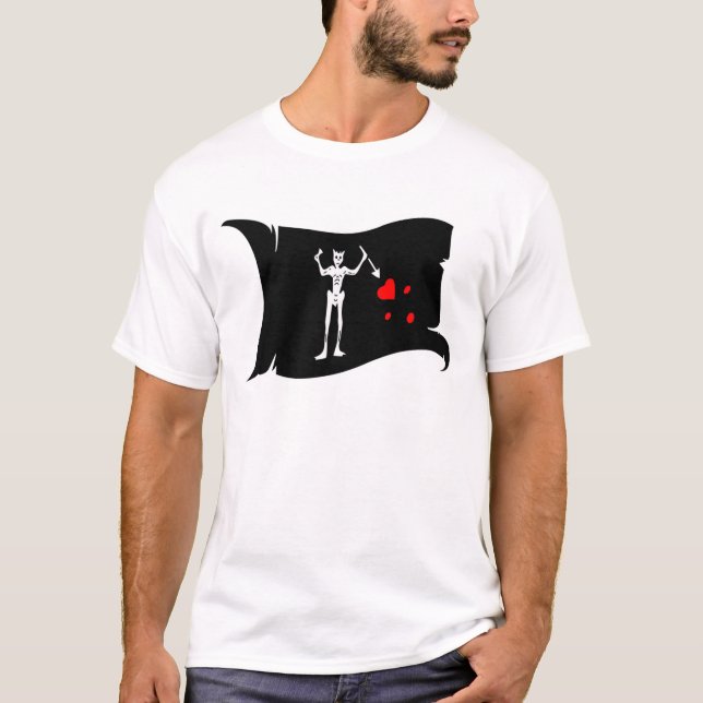 Vinka flagga #1 Blackbeard T Shirt (Framsida)