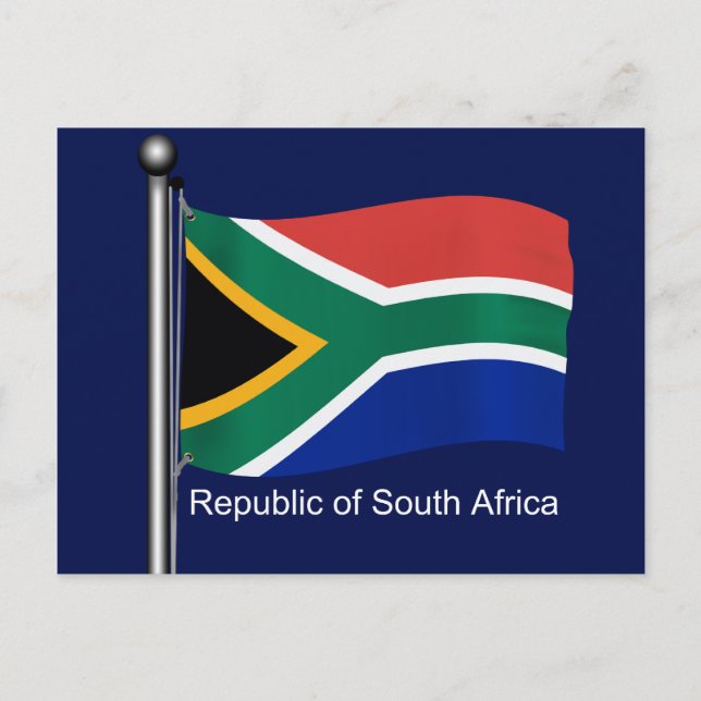 Vinka flagga av Sydafrika Vykort (Framsida)