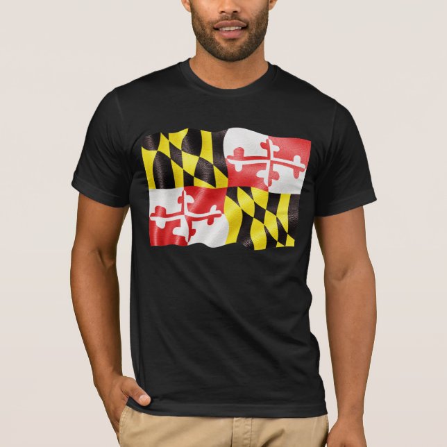 Vinka för Maryland statlig flagga Tee Shirt (Framsida)