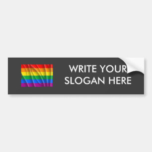 Vinka gay prideflagga - bildekal