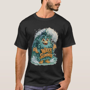 Vinka Hej Sommar Söt Havsmonster T Shirt