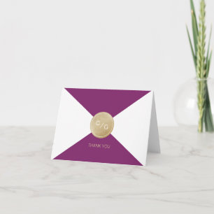 Vinkällare lila minimalistisk modern bröllop tack kort