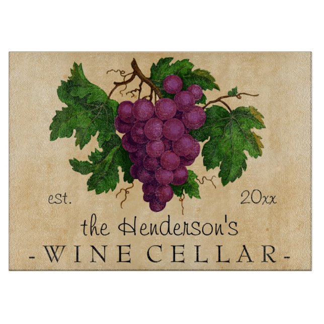 Vinkällare med namn för druvavintagepersonlig (Framsidan)