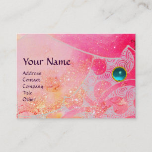 VINKAR AQUAMARINE MONOGRAM,klarblå lila rosa blå Visitkort