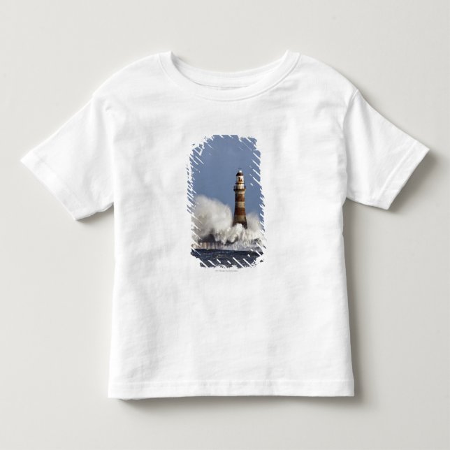 Vinkar att krascha mot den Roker fyren Tee Shirt (Framsida)