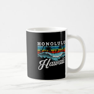 Vinkar Beach Honolulu Hawaiian Summer Surfing Retr Kaffemugg