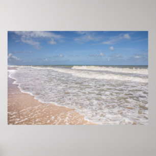 Vinkar beläggning för hav sanden på stranden poster