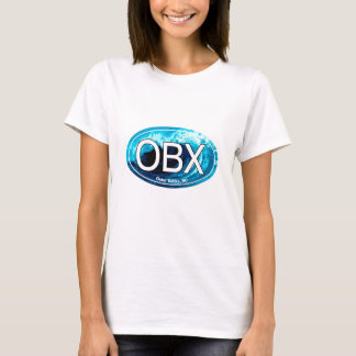 Vinkar den yttre banker för OBX Oval Tee Shirt