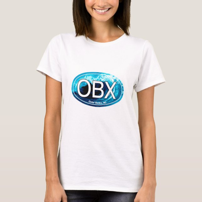 Vinkar den yttre banker för OBX Oval Tee Shirt (Framsida)