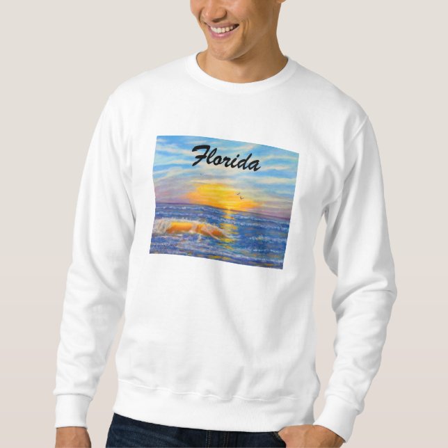 "VINKAR DET FLORIDA SOLNEDGÅNGHAV TRÖJA 2 ", LÅNGÄRMAD TRÖJA (Framsida)