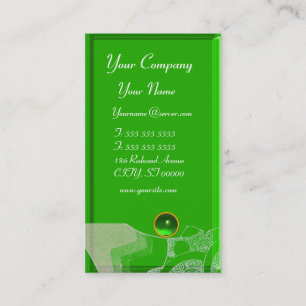 VINKAR EMERALD MONOGRAM, gult vit grönt svart Visitkort