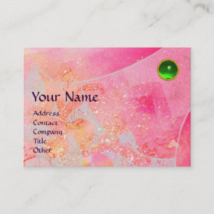 VINKAR EMERALD MONOGRAM,ljusröd rosa blå grönt Visitkort