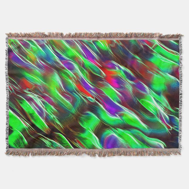 Vinkar färgad i grönt, rött, lila och lera filt (Framsidan)