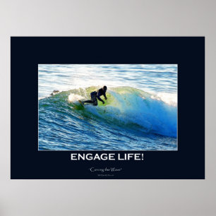 Vinkar konst av typen Surfboard, Surfing Motivatio Poster