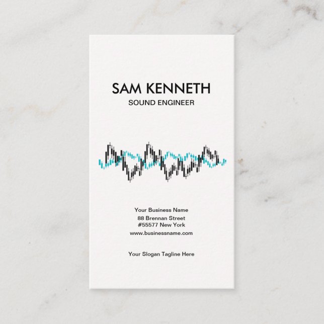 Vinkar ljudsignal blandare för enkelt ljud för visitkort (Framsida)