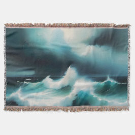 Vinkar målning av vackert blått hav filt