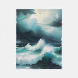 Vinkar målning av vackert blått hav fleecefilt