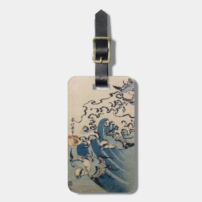 Vinkar och fåglar, c.1825 (färgträklosstrycket) bagagebricka (Vertikal Framsida)