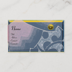 VINKAR TOPAZ MONOGRAM,blå svart gult Visitkort