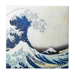 "Vinkar underbaren" japansk målning vid Hokusai Kakelplatta
