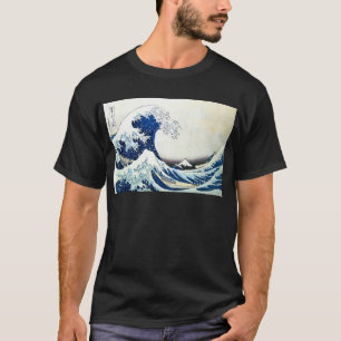 "Vinkar underbaren" japansk målning vid Hokusai T-shirt