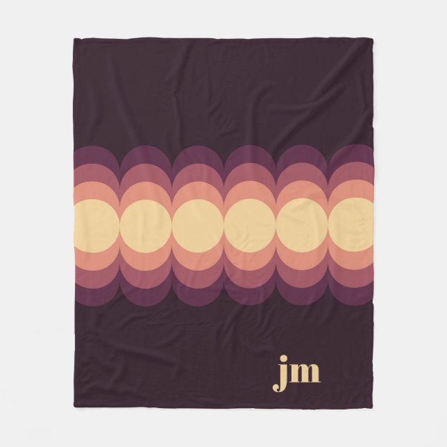 Vinkar utformning av beige, rosa och lila fleecefilt (Framsidan)