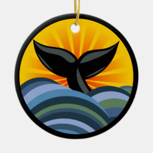 Vinkar valsvan och Sunburstprydnad Julgransprydnad Keramik