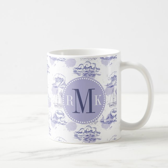 Vinkar vattenfärg & fraktmönster kaffemugg (Höger)