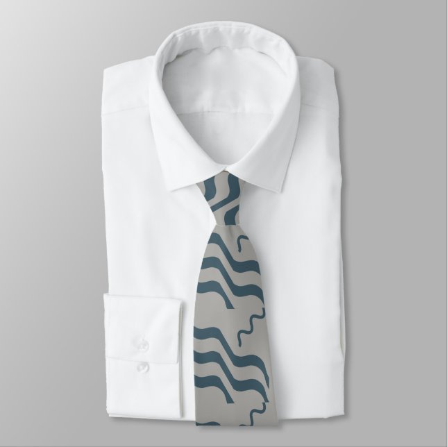 Vinkara Beachy Design Blue Grått Slips (Bunden)