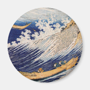 Vinkara fiskebåtar i Hokusai Ocean Magnet