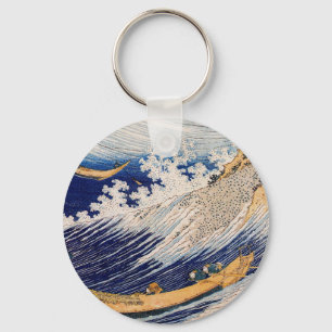 Vinkara fiskebåtar i Hokusai Ocean Nyckelring