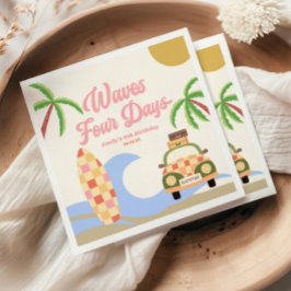 Vinkara fyra dagar Surfa Rosa 4e födelsedagen Part Pappersservett