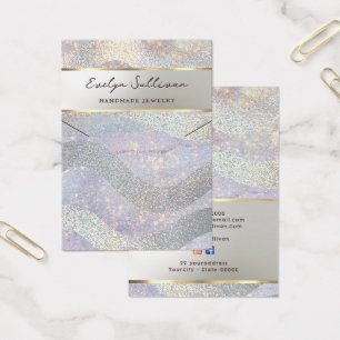 vinkara halsband för glitter-vattenfärgen-visning visitkort