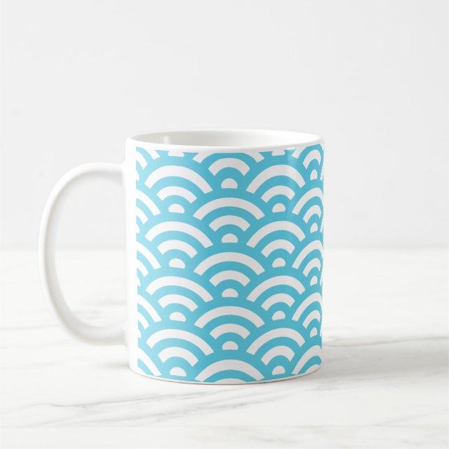 Vinkara havsblått struktur kaffemugg (Vänster)