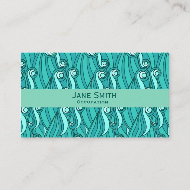 Vinkara havsområdet mönster, det moderna trendiget visitkort (Framsida)