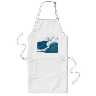 Vinkara Monokroma blåhavet Långt Förkläde