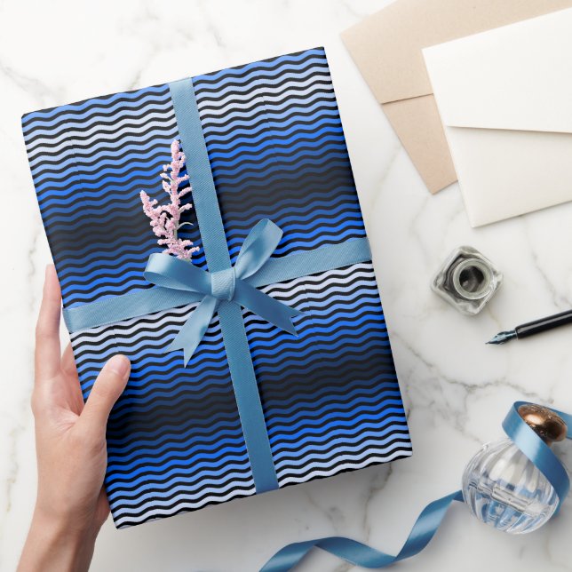 Vinkara mönster-01 Svart BG Presentpapper (Gifting)