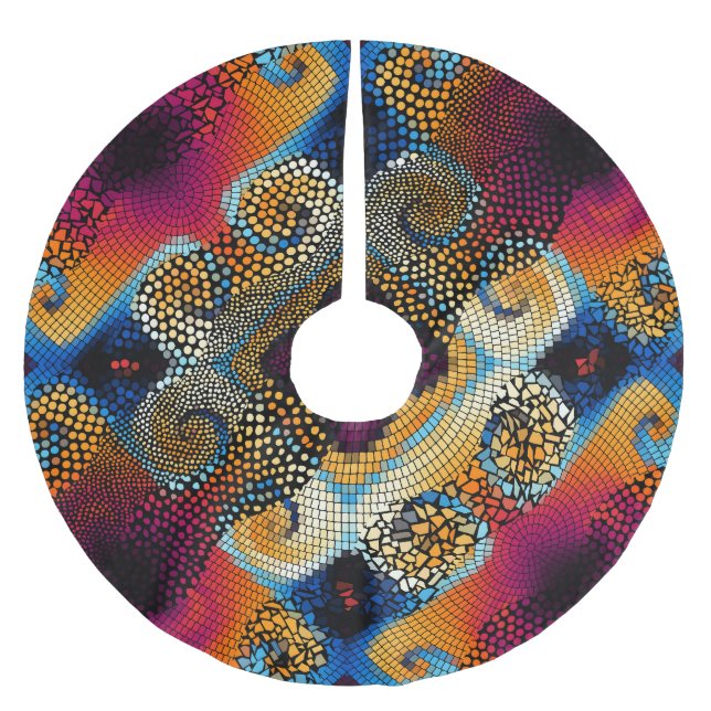 Vinkara: Mosaic Struktur Julgransmatta Borstad Polyester (Framsidan)