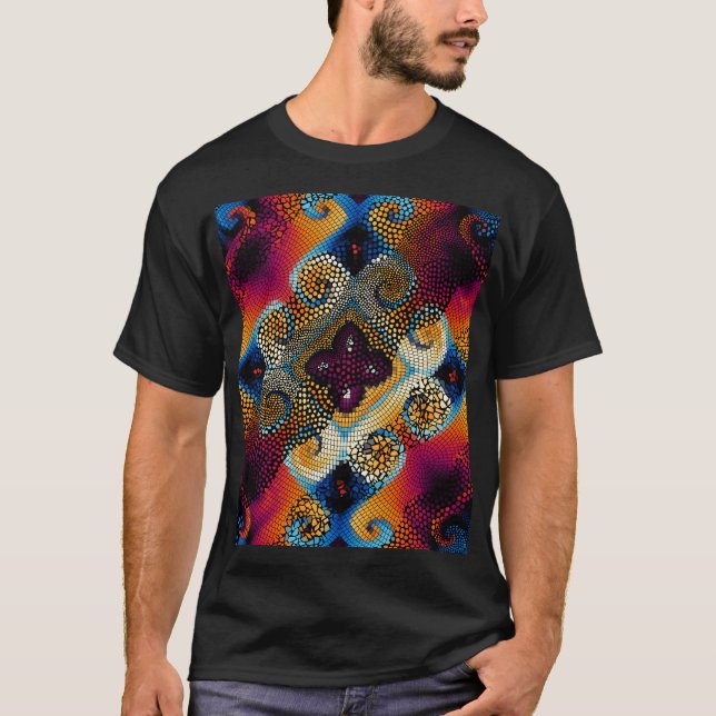 Vinkara: Mosaic Struktur T Shirt (Framsida)