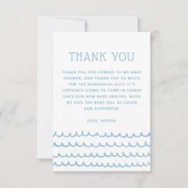 Vinkara oceanen | Blue Nautical Beach Baby Shower Tack Kort