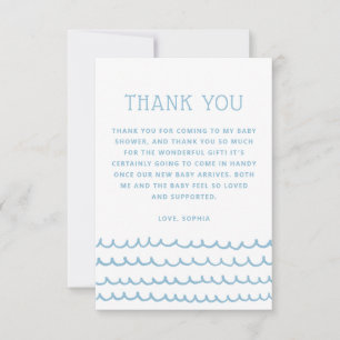 Vinkara oceanen Blue Nautical Beach Baby Shower Tack Kort