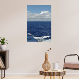 Vinkara och vita fluffy-moln poster