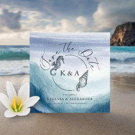 VINKARA sjömansmonogram Bröllop Spara Datumet