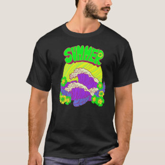Vinkara sommarblommor Vatten Sunset Feathers Vacat T Shirt