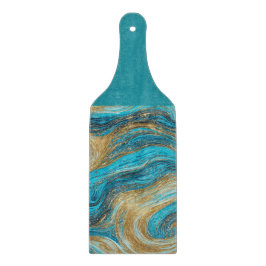 Vinkara trålbord för Aqua & Guld Swirls