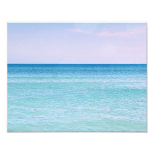 Vinkara tropisk strand av Aqua Teal Lavender Ocean Fototryck