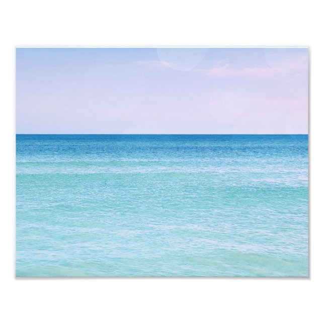 Vinkara tropisk strand av Aqua Teal Lavender Ocean Fototryck (Framsidan)